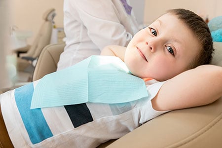 relaxed child at dental office